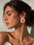 Brincos Rosa Salmão | Joia Botânica