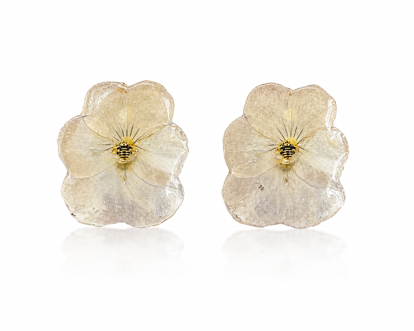 Brincos Amor Perfeito | Flor Natural Vitrificada