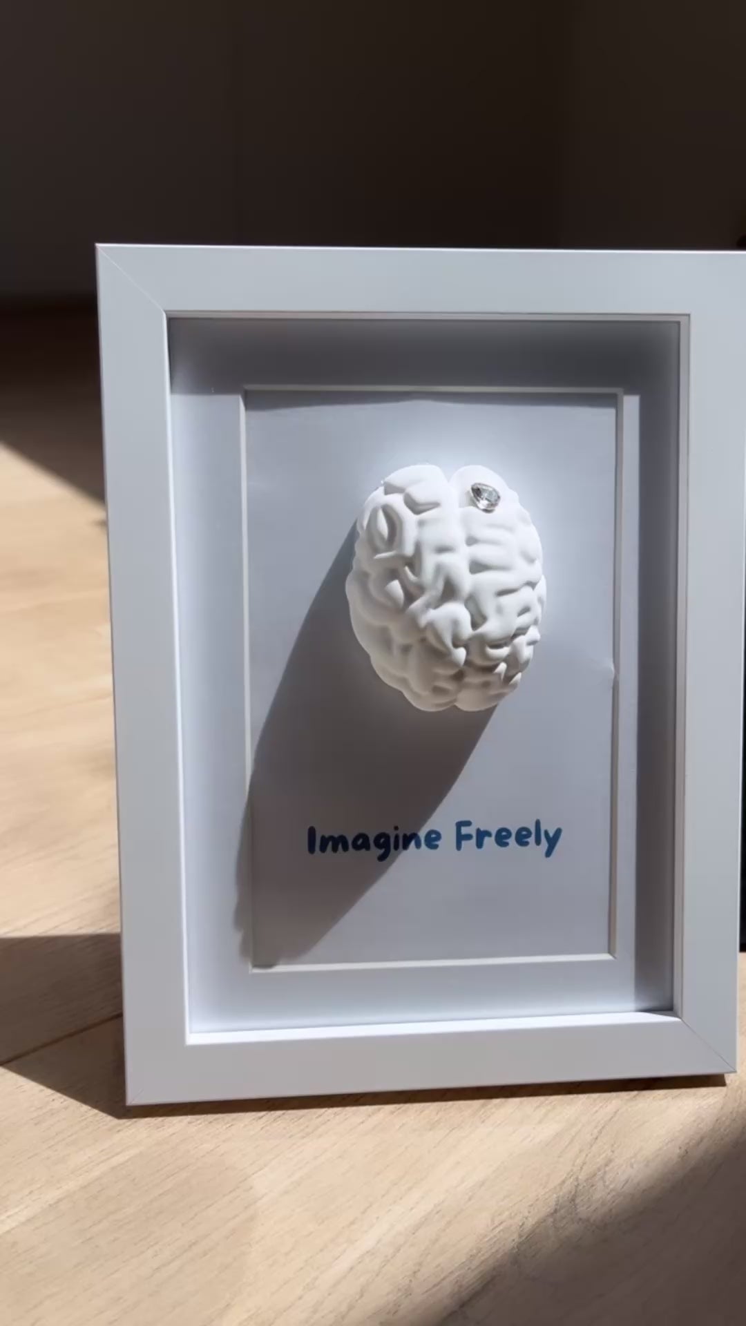 Duo Razão & Emoção 3D — Conjunto de 2 Quadros em Eco Resina com Cristais